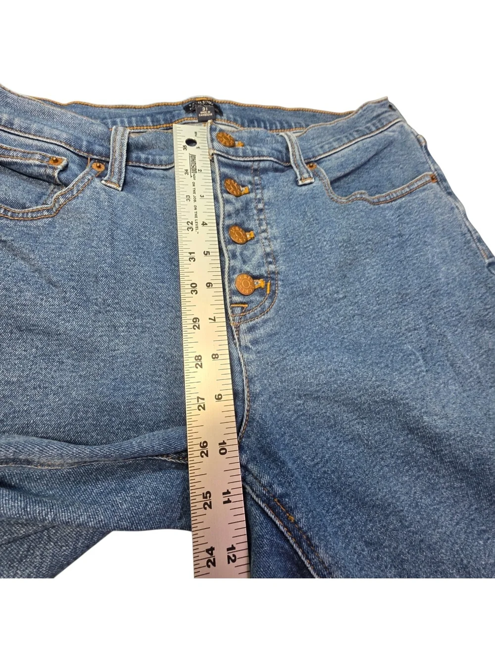 J.Crew Factory Flare Crop Jeans Button Fly Medium Wash Size Womens 31